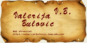Valerija Bulović vizit kartica